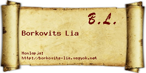 Borkovits Lia névjegykártya